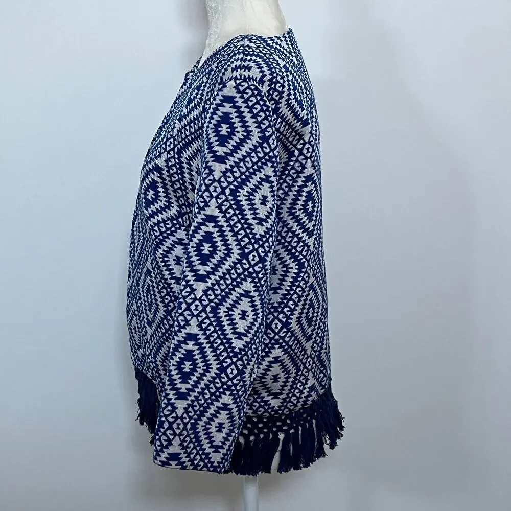 J. McLaughlin Rialto Jacquard Fringe Crop Jacket M NWT